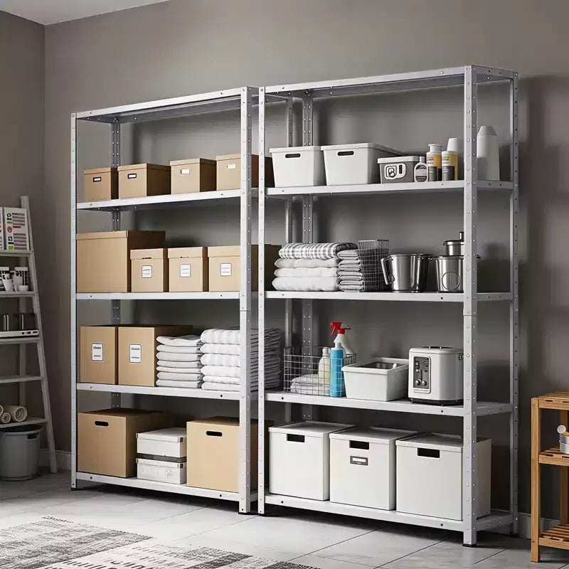 Étagère en acier robuste à 5 niveaux, étagère de rangement de garage d'une capacité de 227 kg avec hauteur réglable, étagères métalliques, étagères industrielles