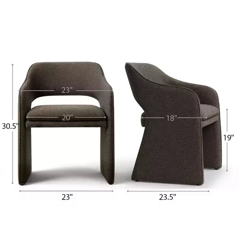 Lot de 2 chaises de salle à manger modernes rembourrées, chaises de salle à manger entièrement rembourrées avec dossier incurvé et accoudoir intégré, chaises d'appoint - Panipeachy
