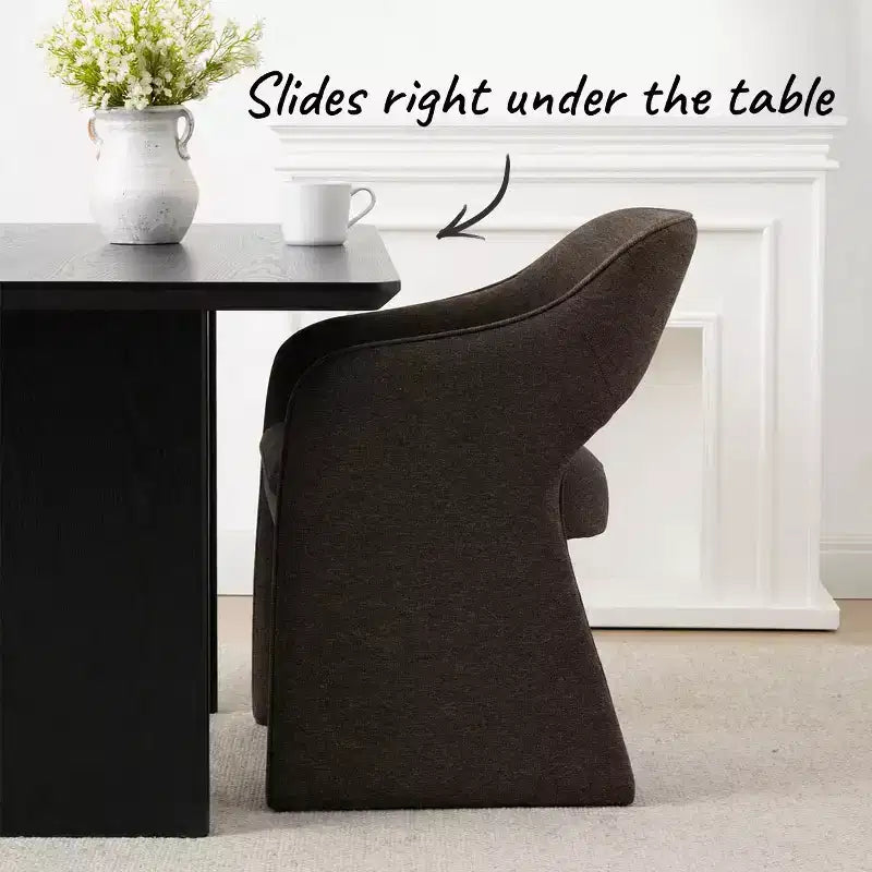 Lot de 2 chaises de salle à manger modernes rembourrées, chaises de salle à manger entièrement rembourrées avec dossier incurvé et accoudoir intégré, chaises d'appoint - Panipeachy