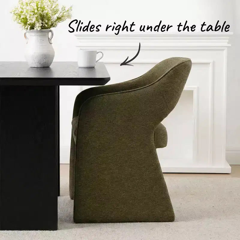 Lot de 2 chaises de salle à manger modernes rembourrées, chaises de salle à manger entièrement rembourrées avec dossier incurvé et accoudoir intégré, chaises d'appoint - Panipeachy