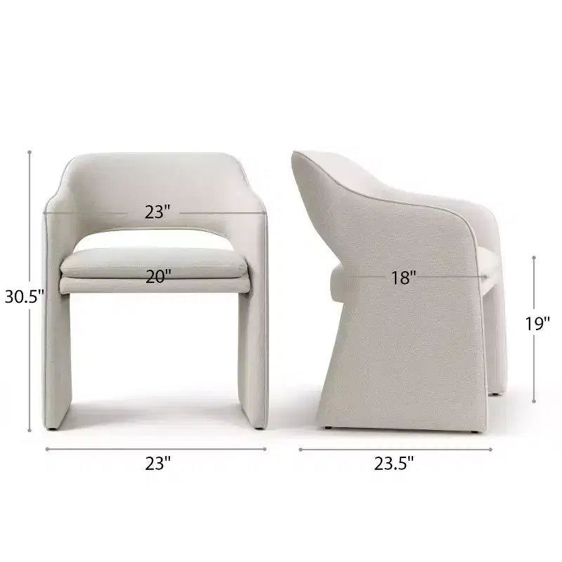 Modern Upholstered Dining Chairs Set of 2, Fully Padded Dining Room Chairs with Curved Backrest and Integrated Armrest, Accent Chairs-Panipeachy