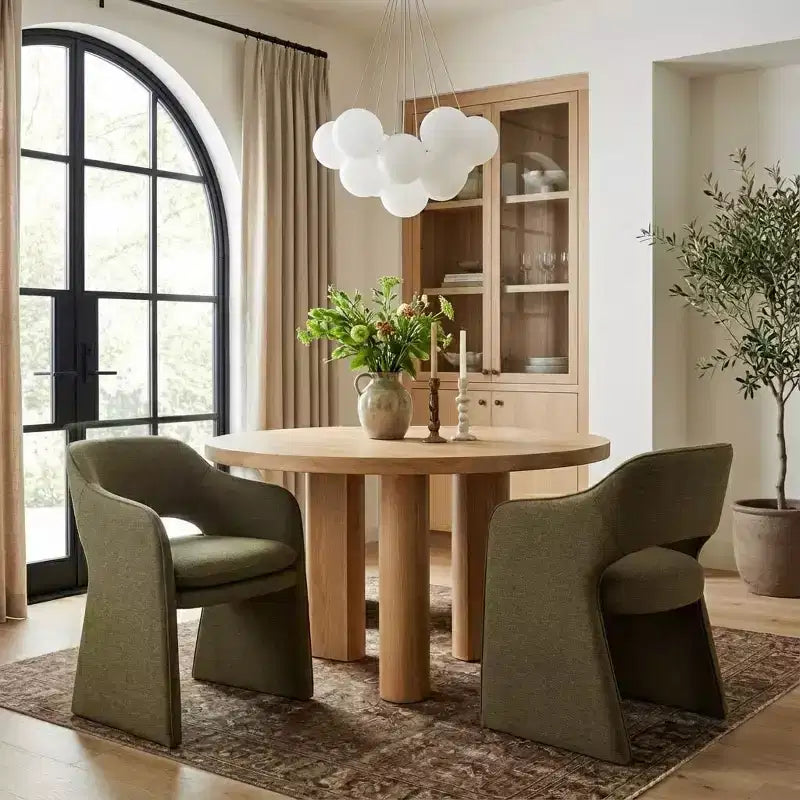Modern Upholstered Dining Chairs Set of 2, Fully Padded Dining Room Chairs with Curved Backrest and Integrated Armrest, Accent Chairs-Panipeachy
