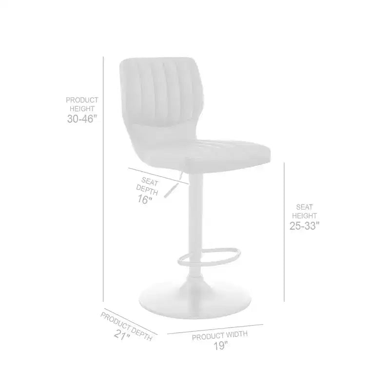Adjustable Height Faux Leather Swivel Bar Stool, Ergonomic Cushioned Seat, 250 lb