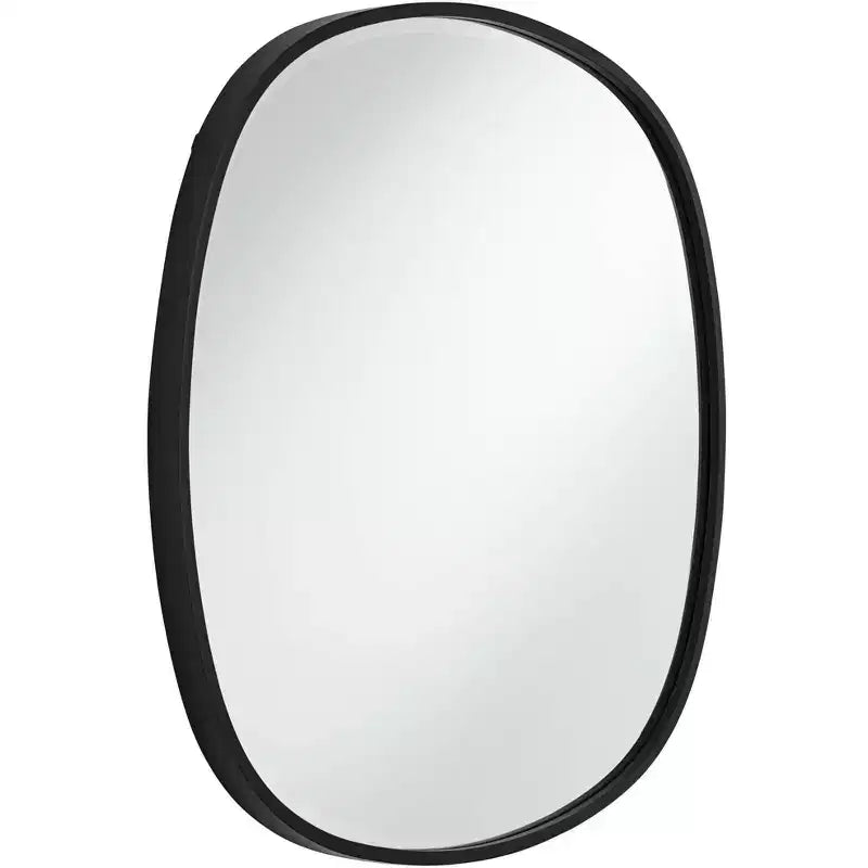 Lot de 2 miroirs muraux ronds noirs, 34 pouces, cadre en fer, décoration contemporaine