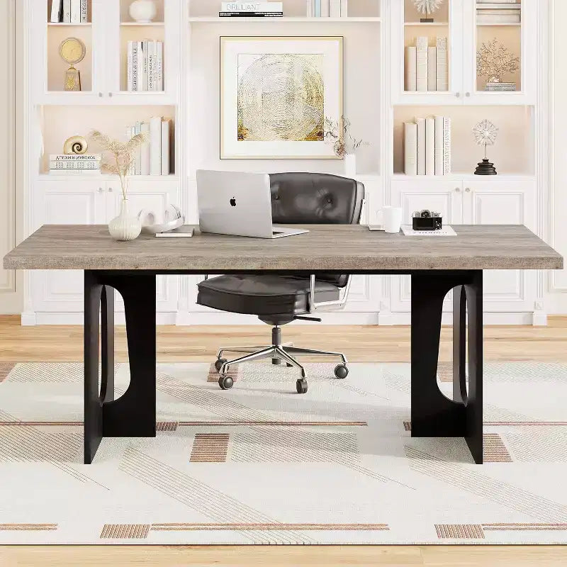 71 Modern Dining Table for 6-8 People, Large Kitchen Table with Heavy Duty Pedestal Legs, Perfect for Dining, Kitchen, or Conference Room