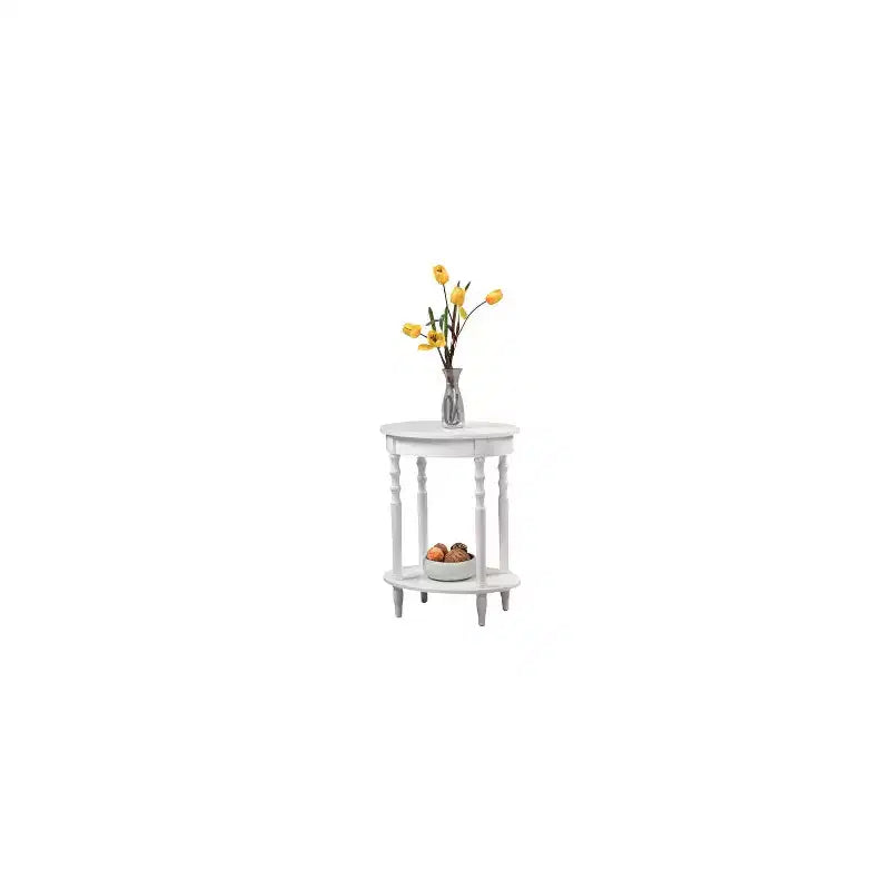 Table d'appoint ovale en bois massif avec étagère inférieure, pieds tournés, noir, 61 cm (H) x 51 cm (l)