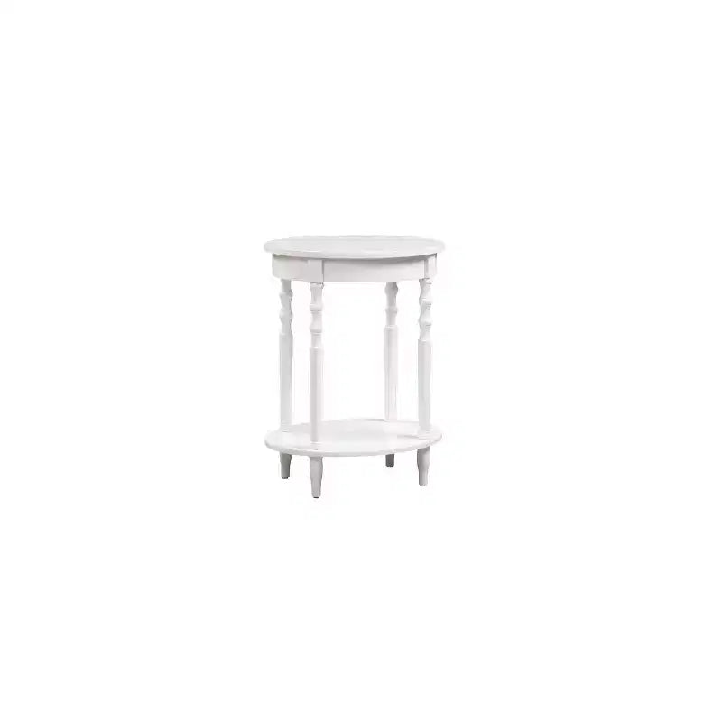 Oval Solid Wood End Table with Bottom Shelf, Spindle Legs, Black, 24H x 20W