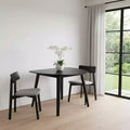 Table à manger noire en bois de 43 pouces, compacte 2 places, design moderne, plateau en MDF, base solide
