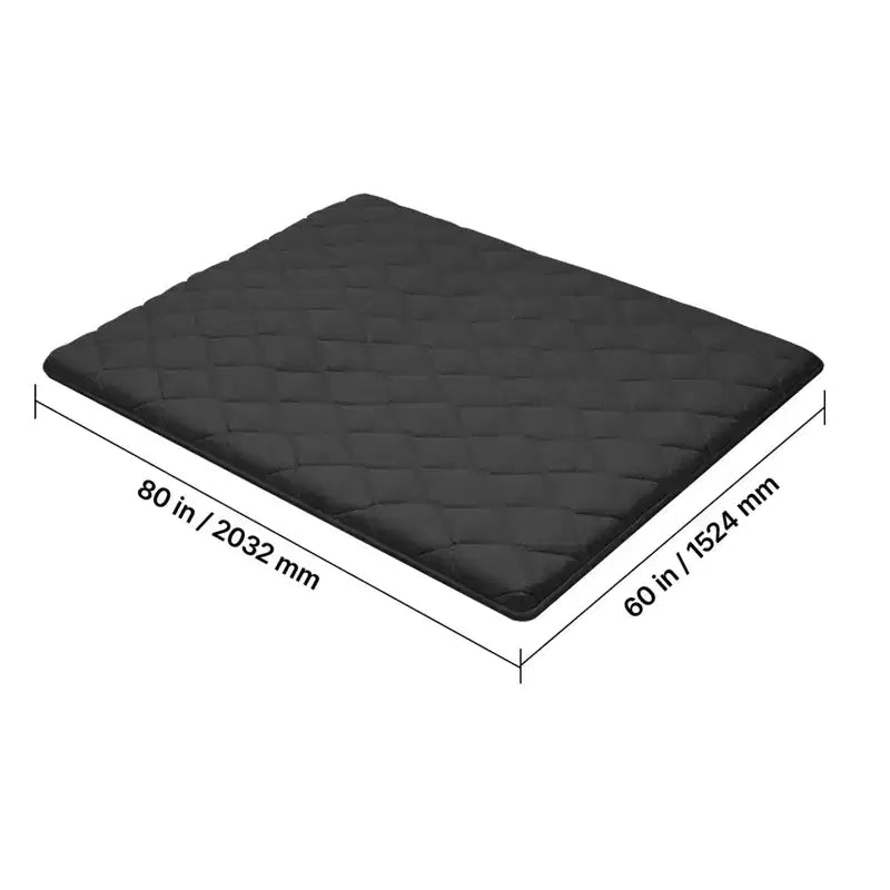 Matelas de sol pliable Tatami japonais Queen, mousse à mémoire de forme 9 couches, 80x60x3.5 po, noir