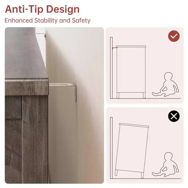 Commode haute 47 avec poignées sculptées et pieds fuselés pour chambre à coucher