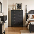47 Tall Dresser with Carved Handles and Tapered Legs Design for Bedroom