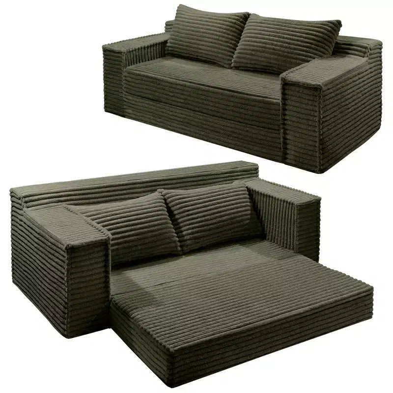Canapé-lit convertible, canapé-lit sans armature avec 2 oreillers, canapé gigogne pliant, canapé-lit causeuse, futon pour salon et chambre