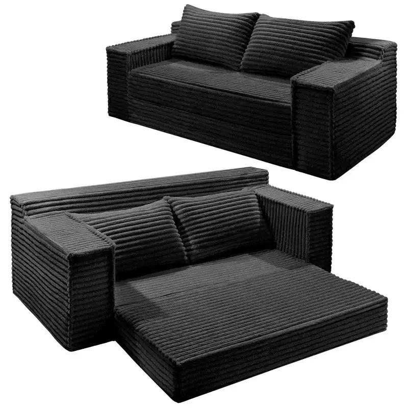 Canapé-lit convertible, canapé-lit sans armature avec 2 oreillers, canapé gigogne pliant, canapé-lit causeuse, futon pour salon et chambre