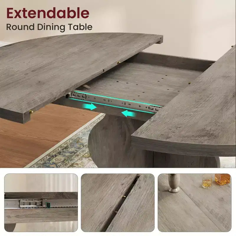 Table à Manger Ovale Extensible 120-160 cm, 4 à 8 Places, Plateau en Bois, Piètement Métal, Style Ferme