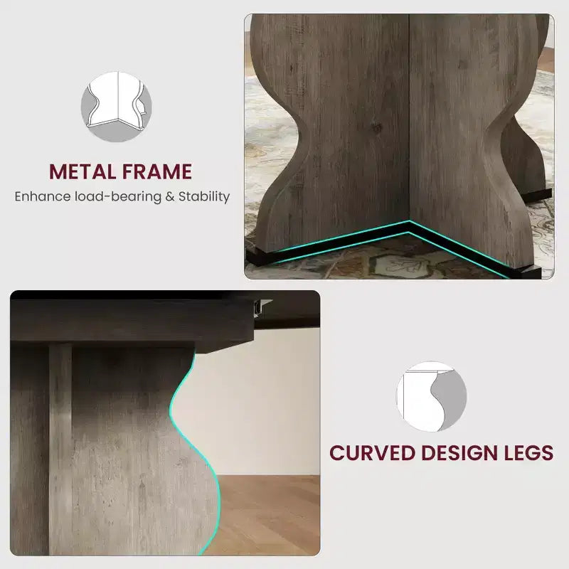 Table à Manger Ovale Extensible 120-160 cm, 4 à 8 Places, Plateau en Bois, Piètement Métal, Style Ferme