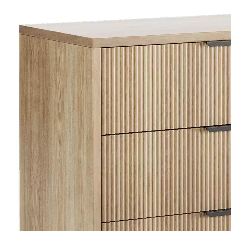 Commode cannelée à 3 tiroirs, organisateur de commode de placard de 76 cm de haut, commode en bois pour chambre à coucher, entrée, petits espaces, 2 pièces