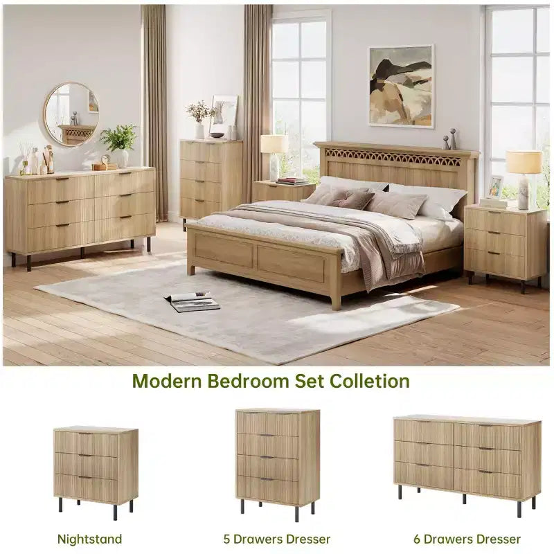 Commode cannelée à 3 tiroirs, organisateur de commode de placard de 76 cm de haut, commode en bois pour chambre à coucher, entrée, petits espaces, 2 pièces