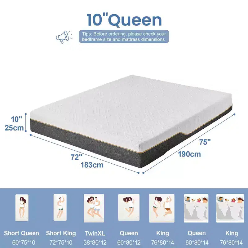 14 Inch Flippable King Mattress, Medium to Extra Firm, Gel Foam, CertiPUR-US, Boxed