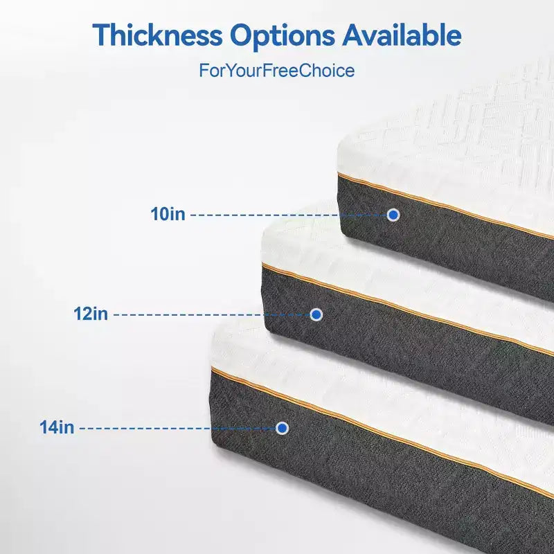 14 Inch Flippable King Mattress, Medium to Extra Firm, Gel Foam, CertiPUR-US, Boxed