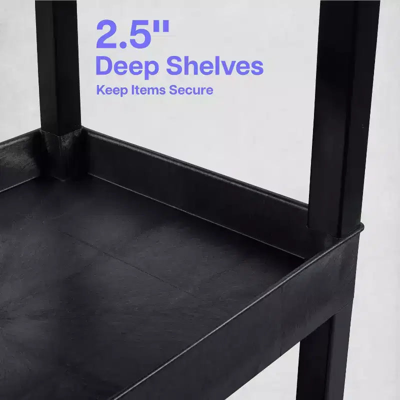 3-Shelf Compact Utility Cart with Casters, 300 lb Capacity, 24W x 18D x 34H, HDPE