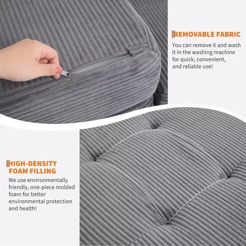 Matelas pliant trois sections 6 pouces capitonné Grand lit de sol, lit pliable avec mousse de soutien haute densité