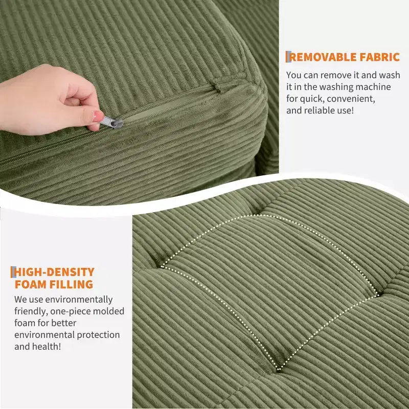 Matelas pliant trois sections 6 pouces capitonné Grand lit de sol, lit pliable avec mousse de soutien haute densité