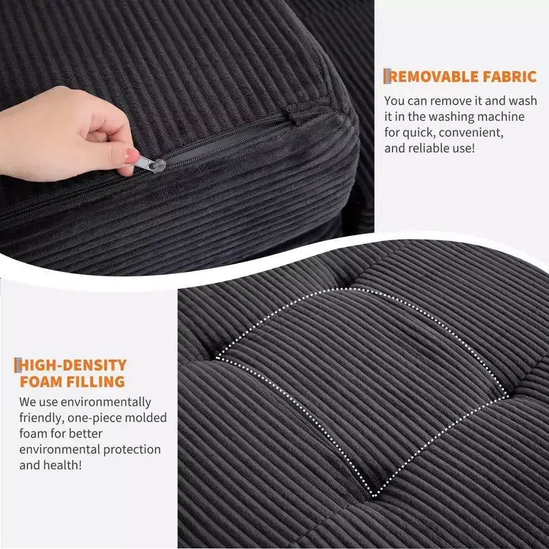 Matelas pliant trois sections 6 pouces capitonné Grand lit de sol, lit pliable avec mousse de soutien haute densité