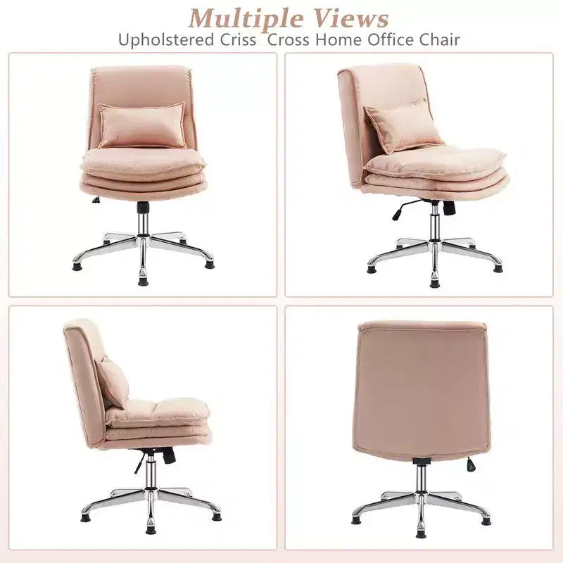 Chaise de bureau sans accoudoirs, rembourrée, pivotante, hauteur réglable 16.7-21.3", 350 lb