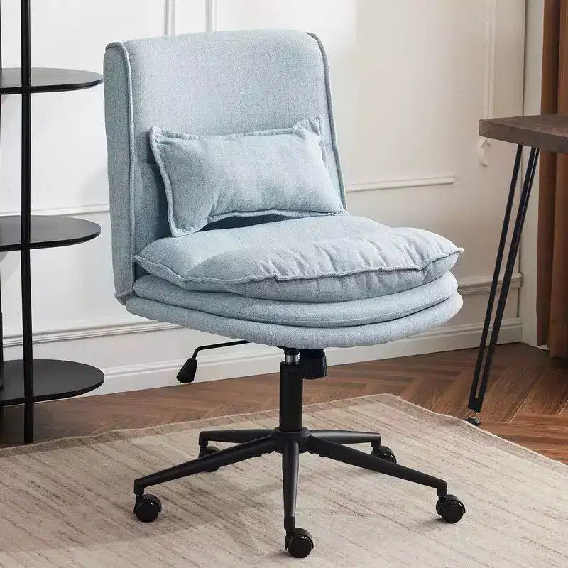 Upholstered Armless Task Office Chair, Swivel, Adjustable Height 16.7-21.3", 350 lb