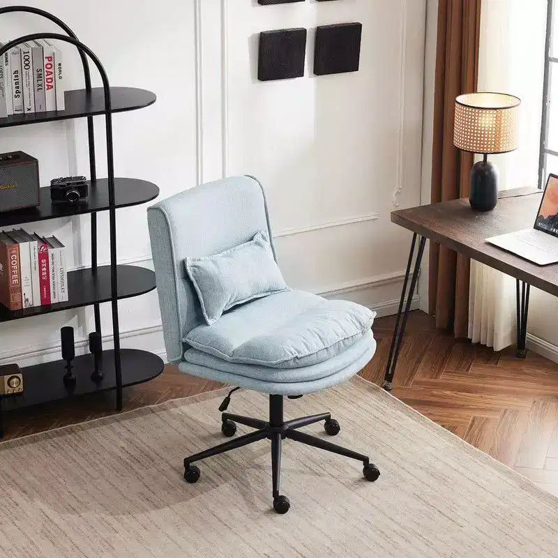 Upholstered Armless Task Office Chair, Swivel, Adjustable Height 16.7-21.3", 350 lb