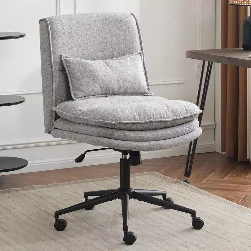 Upholstered Armless Task Office Chair, Swivel, Adjustable Height 16.7-21.3", 350 lb