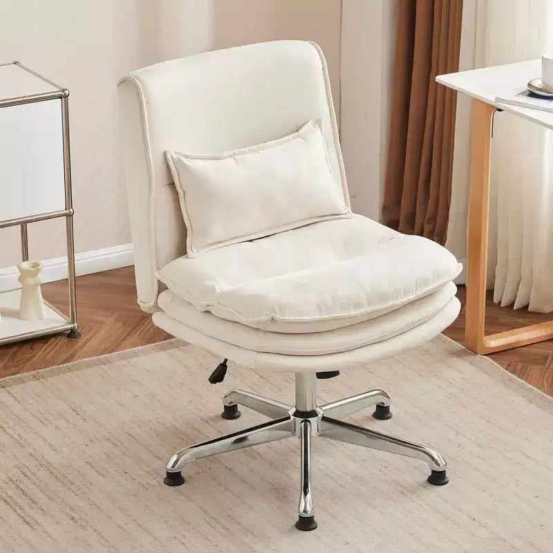Upholstered Armless Task Office Chair, Swivel, Adjustable Height 16.7-21.3", 350 lb