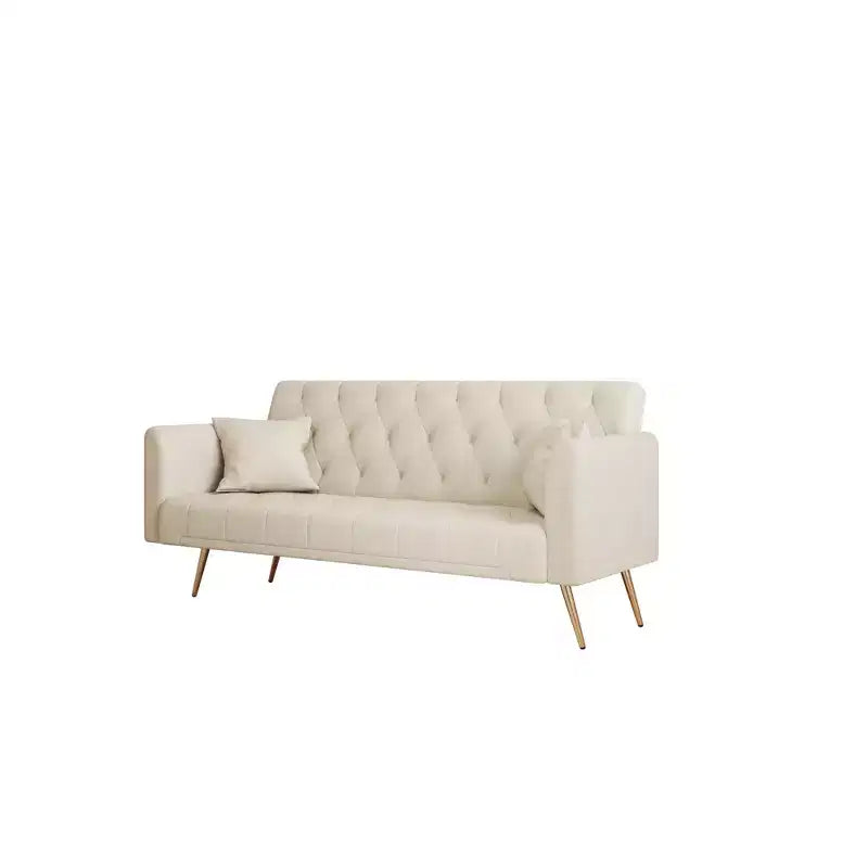 Canapé convertible 2 places en velours de 180 cm, 3 positions d'inclinaison, 272 kg, pieds en métal