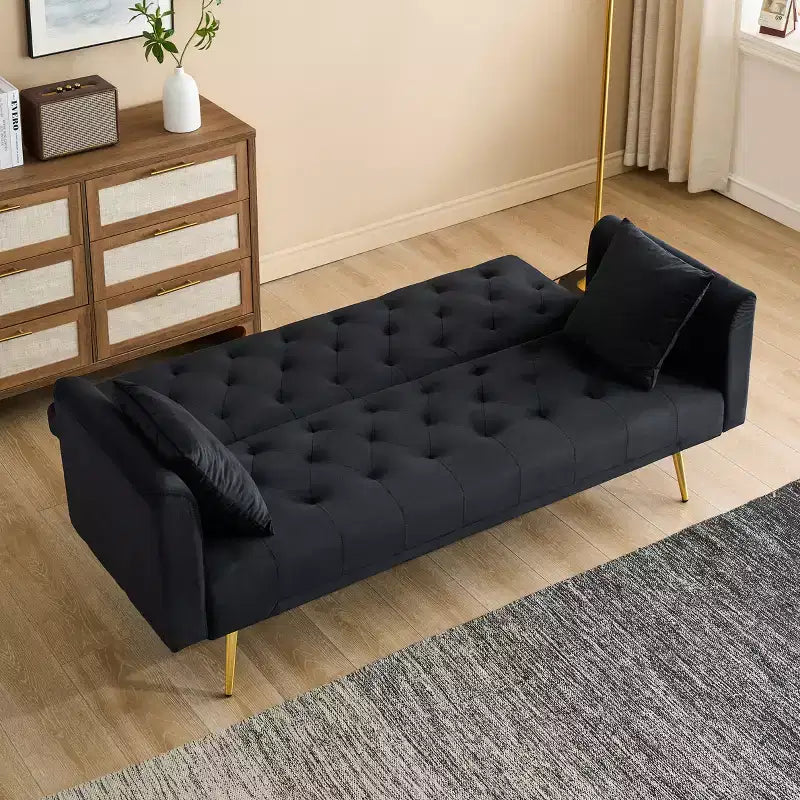 Canapé convertible 2 places en velours de 180 cm, 3 positions d'inclinaison, 272 kg, pieds en métal