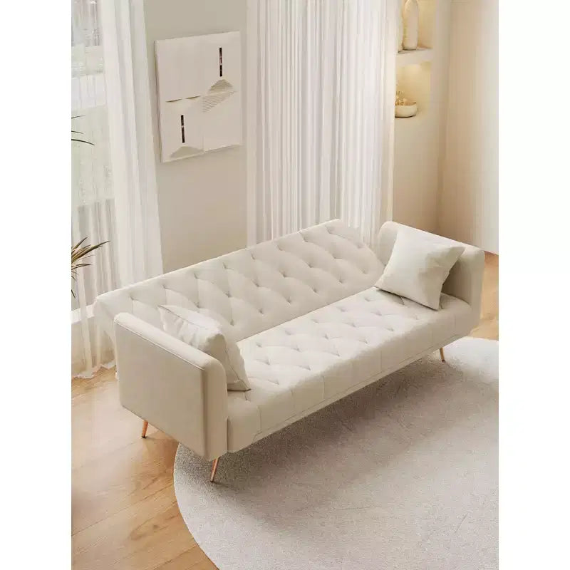 Canapé convertible 2 places en velours de 180 cm, 3 positions d'inclinaison, 272 kg, pieds en métal