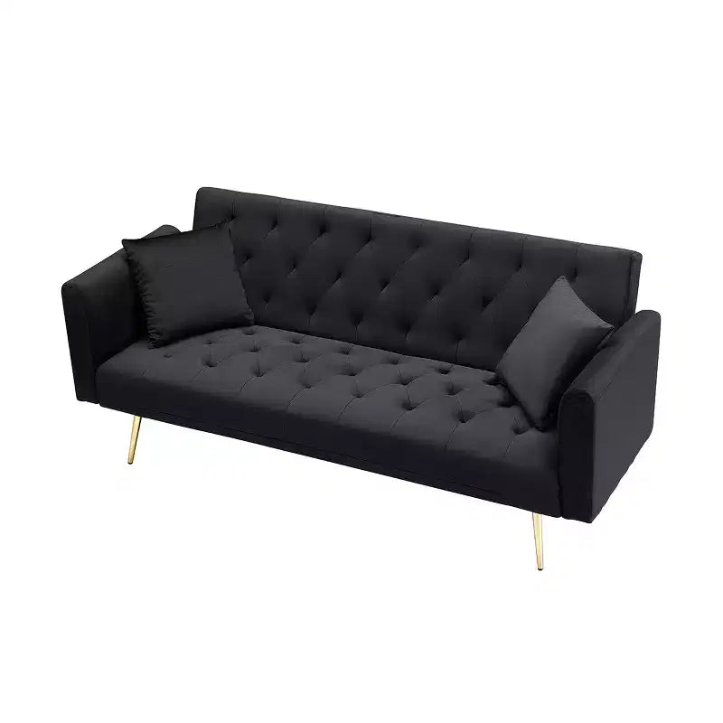 Canapé convertible 2 places en velours de 180 cm, 3 positions d'inclinaison, 272 kg, pieds en métal