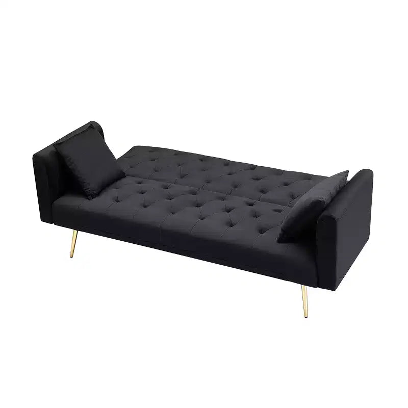 Canapé convertible 2 places en velours de 180 cm, 3 positions d'inclinaison, 272 kg, pieds en métal