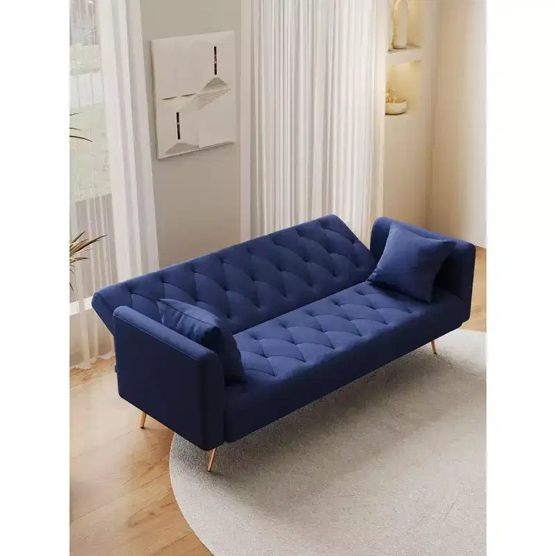 Canapé convertible 2 places en velours de 180 cm, 3 positions d'inclinaison, 272 kg, pieds en métal