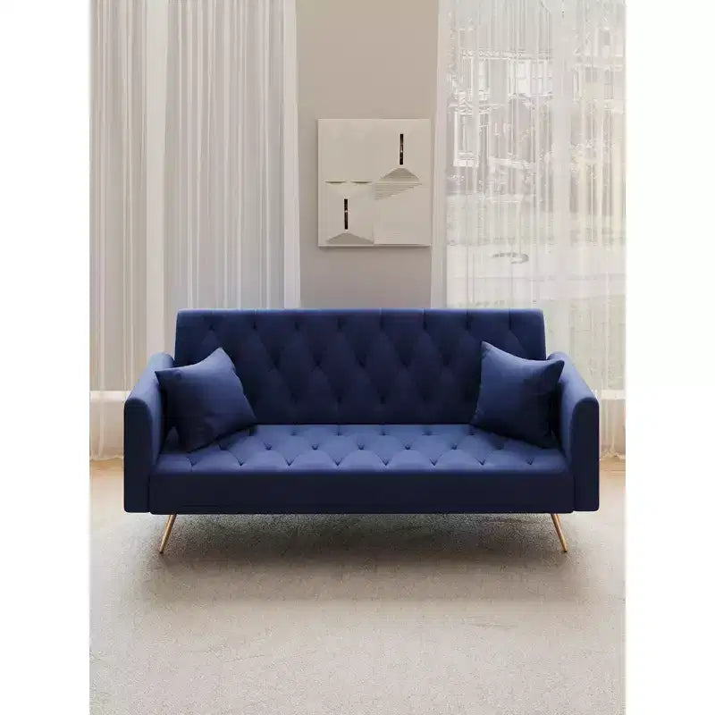 Canapé convertible 2 places en velours de 180 cm, 3 positions d'inclinaison, 272 kg, pieds en métal