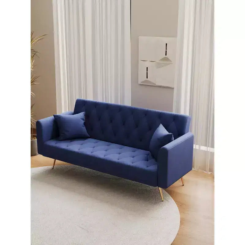 Canapé convertible 2 places en velours de 180 cm, 3 positions d'inclinaison, 272 kg, pieds en métal