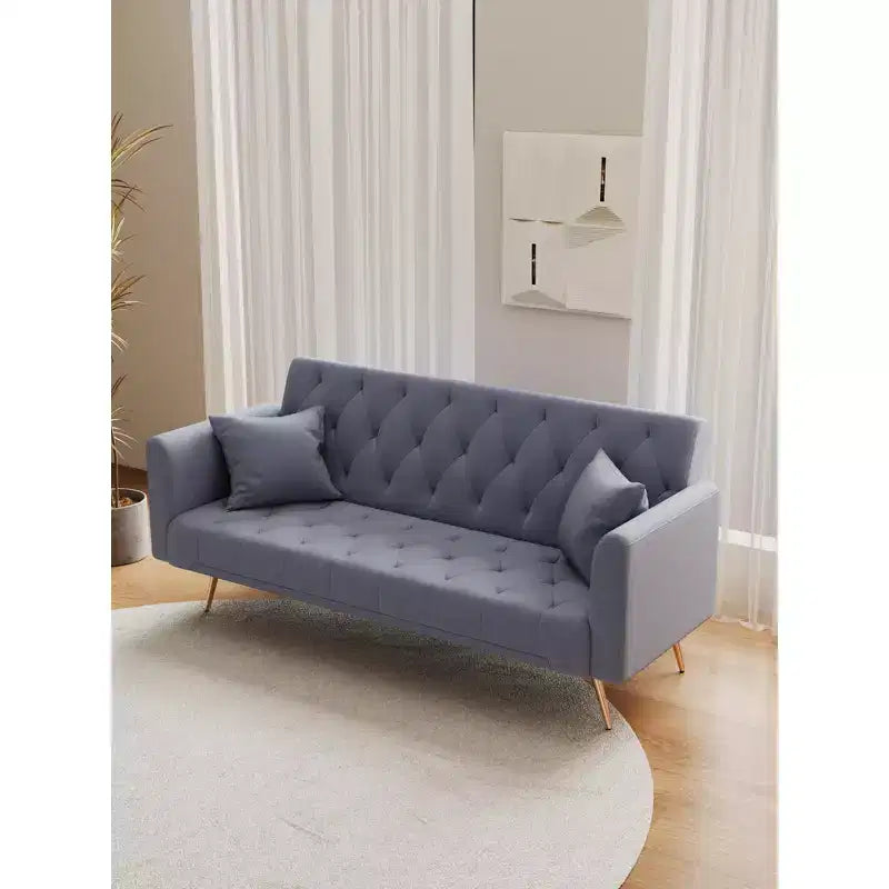 Canapé convertible 2 places en velours de 180 cm, 3 positions d'inclinaison, 272 kg, pieds en métal