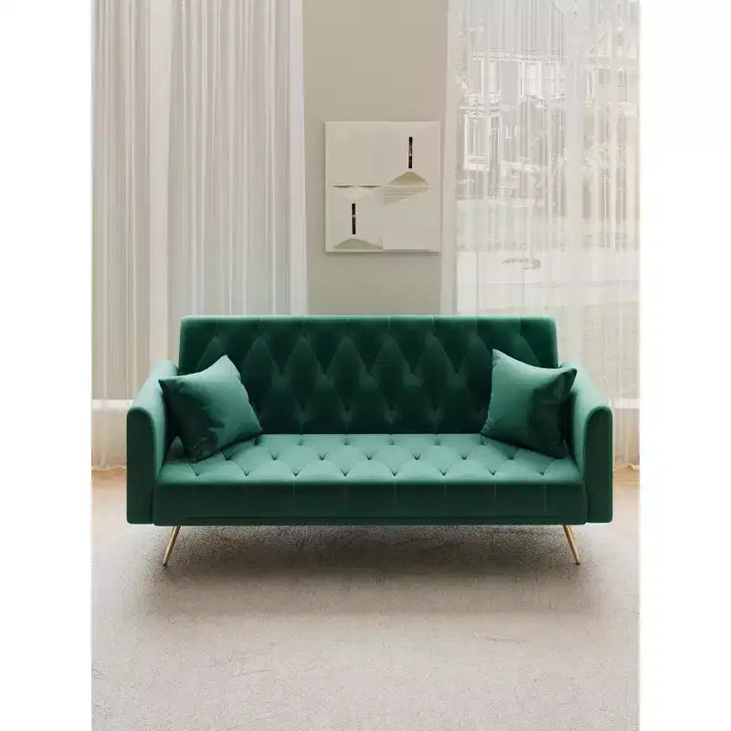 Canapé convertible 2 places en velours de 180 cm, 3 positions d'inclinaison, 272 kg, pieds en métal