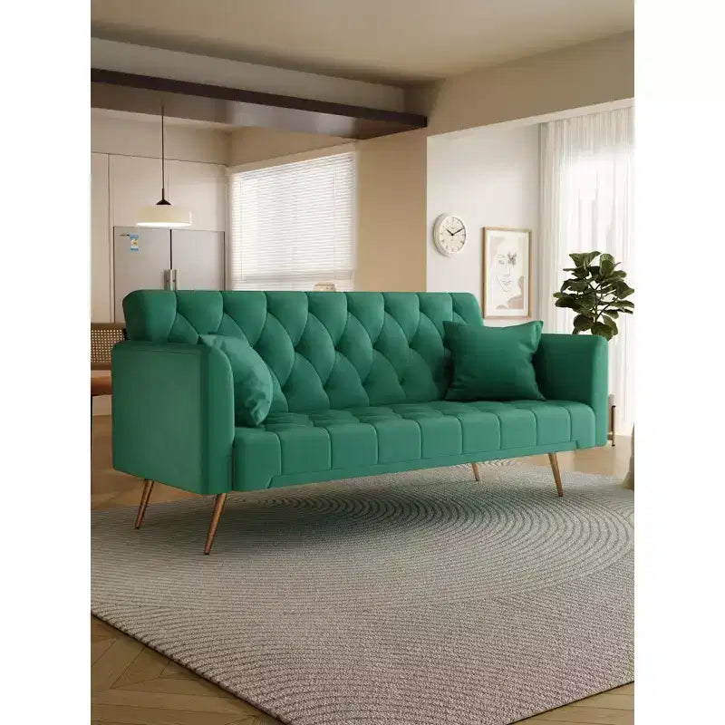 Canapé convertible 2 places en velours de 180 cm, 3 positions d'inclinaison, 272 kg, pieds en métal