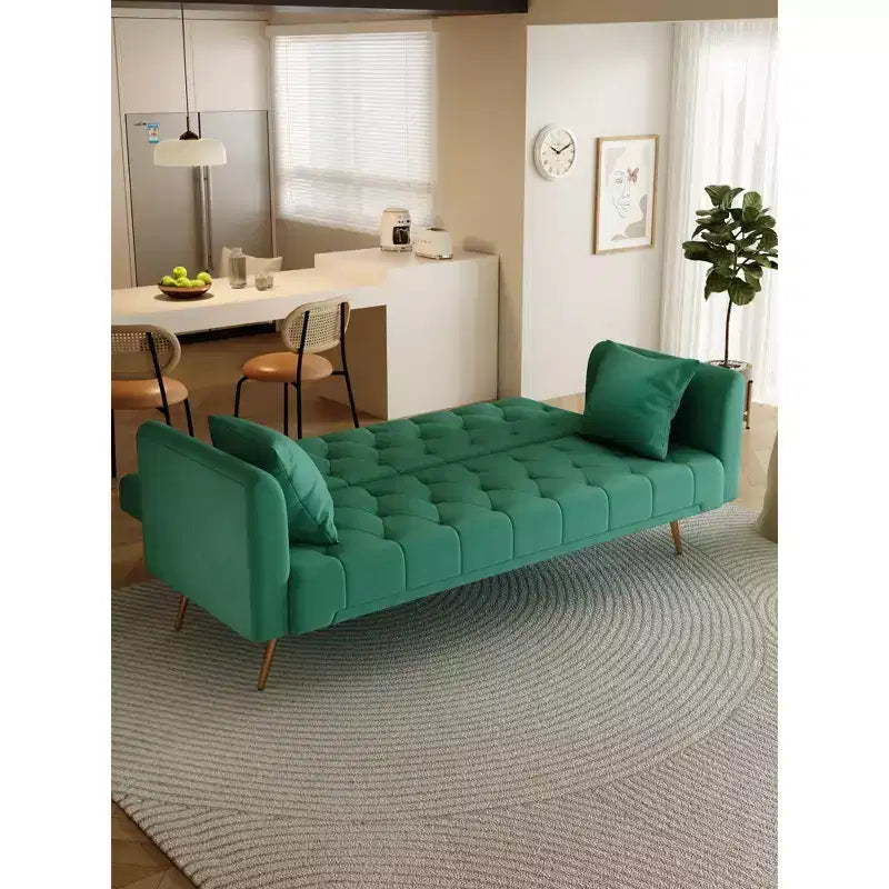 Canapé convertible 2 places en velours de 180 cm, 3 positions d'inclinaison, 272 kg, pieds en métal