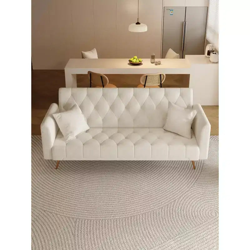 Canapé convertible 2 places en velours de 180 cm, 3 positions d'inclinaison, 272 kg, pieds en métal