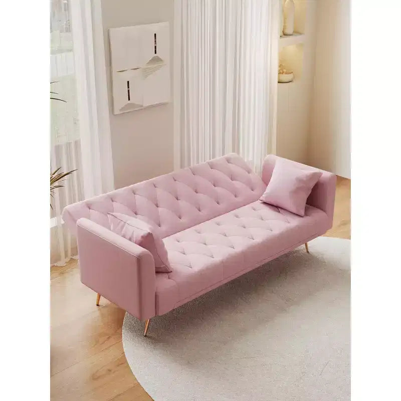 Canapé convertible 2 places en velours de 180 cm, 3 positions d'inclinaison, 272 kg, pieds en métal