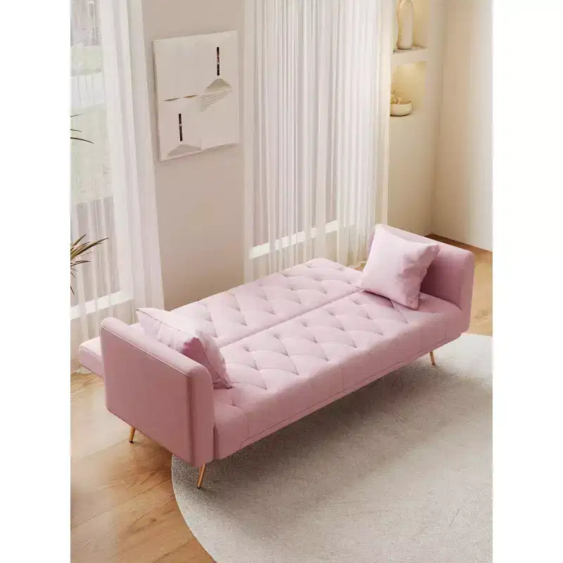 Canapé convertible 2 places en velours de 180 cm, 3 positions d'inclinaison, 272 kg, pieds en métal