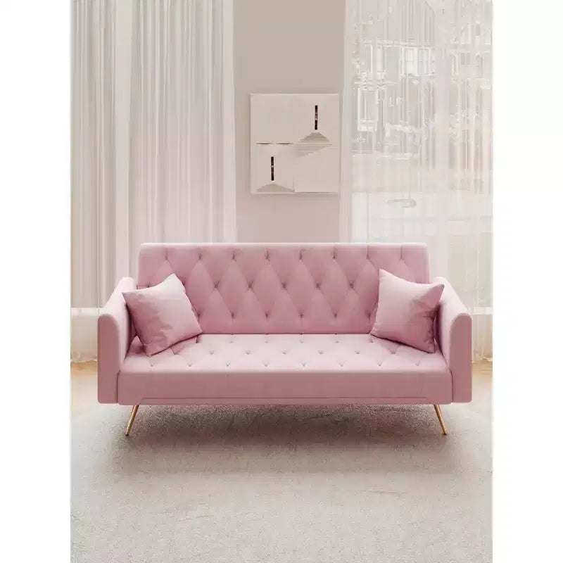 Canapé convertible 2 places en velours de 180 cm, 3 positions d'inclinaison, 272 kg, pieds en métal