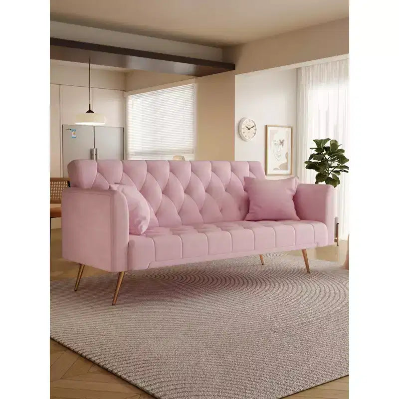 Canapé convertible 2 places en velours de 180 cm, 3 positions d'inclinaison, 272 kg, pieds en métal