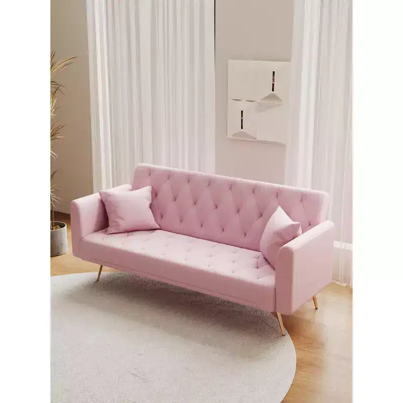 Canapé convertible 2 places en velours de 180 cm, 3 positions d'inclinaison, 272 kg, pieds en métal